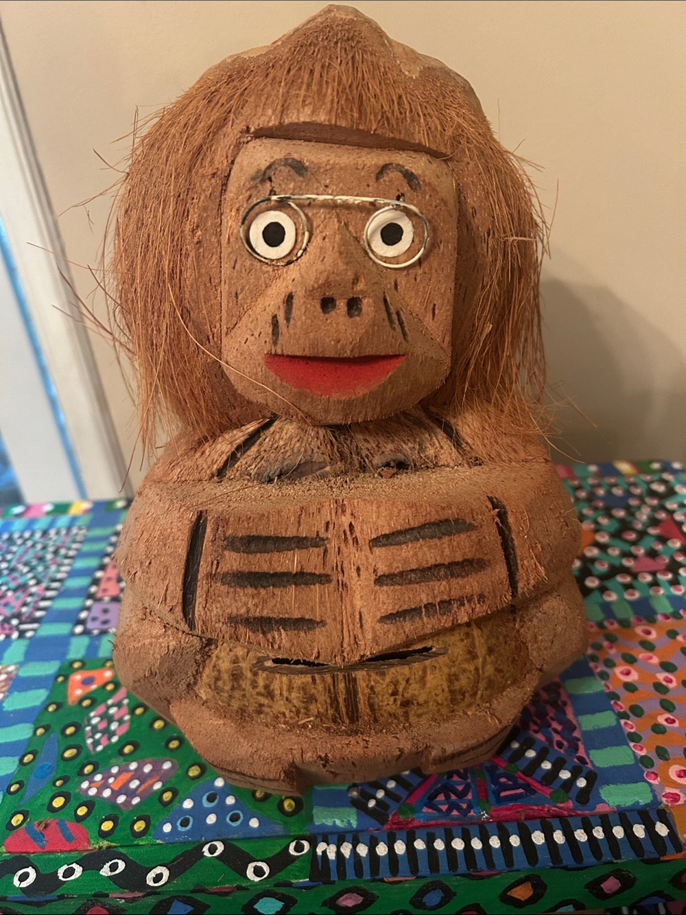 Coconut Head -Carved-VINTAGE